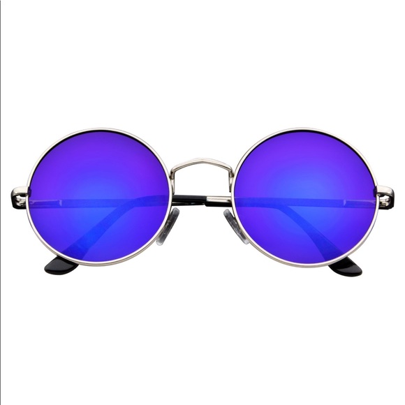 Round Hippie Shades Retro Reflective Colored Lense - Picture 5 of 5